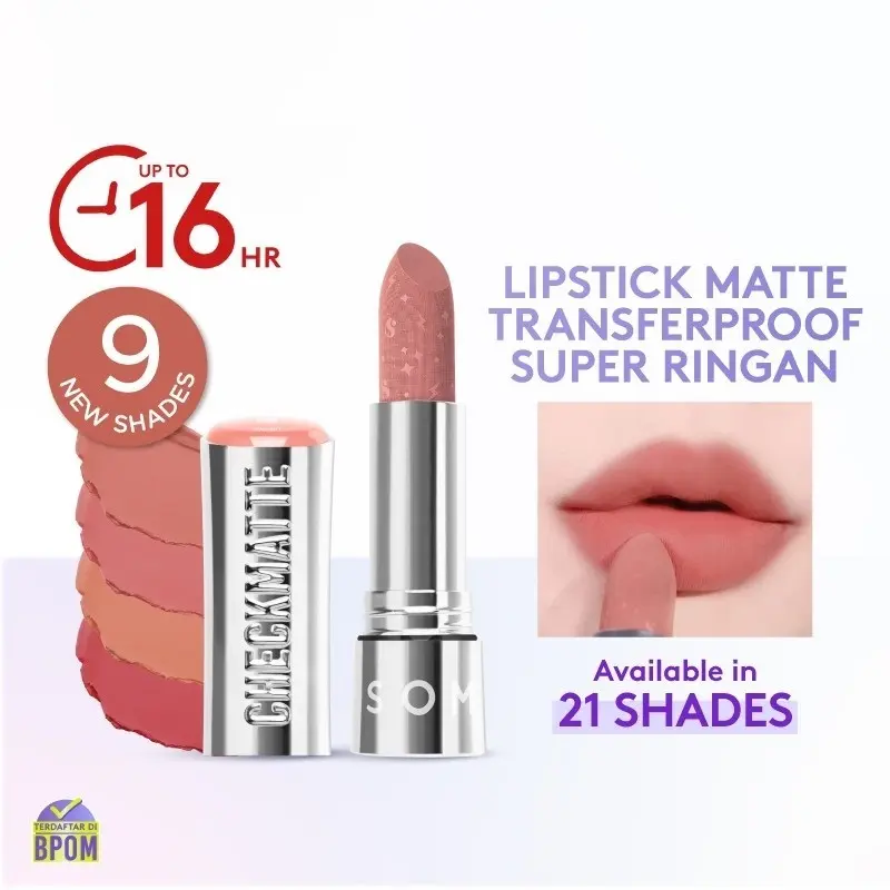 Somethinc Checkmatte Transferproof Lipstick - Lipstick Matte Bibir Kering Lipstik 1