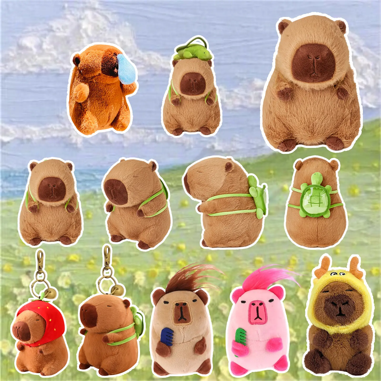 Funny Kapibala Plush Toy Cute Cartoon Doll  Birthday Gift Stuffed Toys