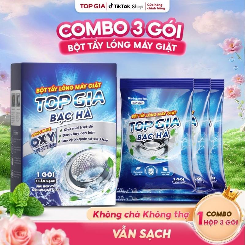 Combo 3 Gói Bột Tẩy Lồng Máy Giặt TOPGIA