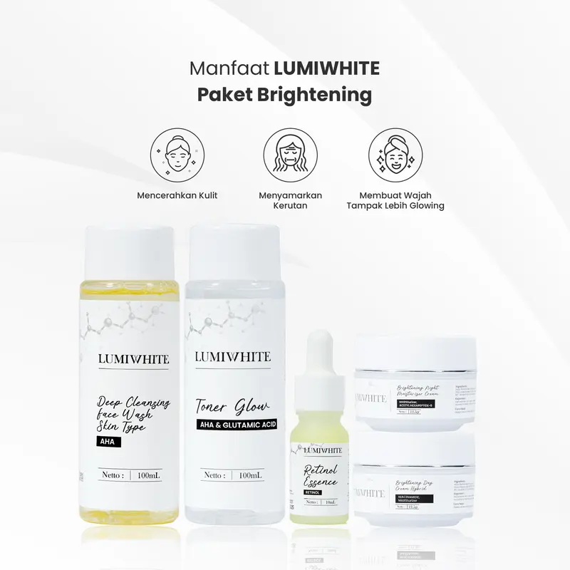 [2 PAKET] LUMIWHITE - Paket Brightening Double Glowing Lengkap Dapat Dua Paket (FREE 2 RANDOM PCS ACCESORIS) 3
