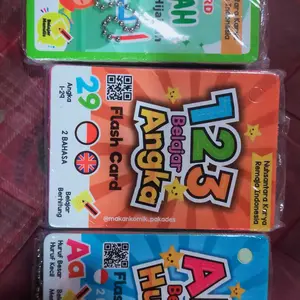 Flashcard Mainan Edukasi Anak Hijaiyah Huruf Angka Hewan / Kartu Belajar Pintar Membaca Toys