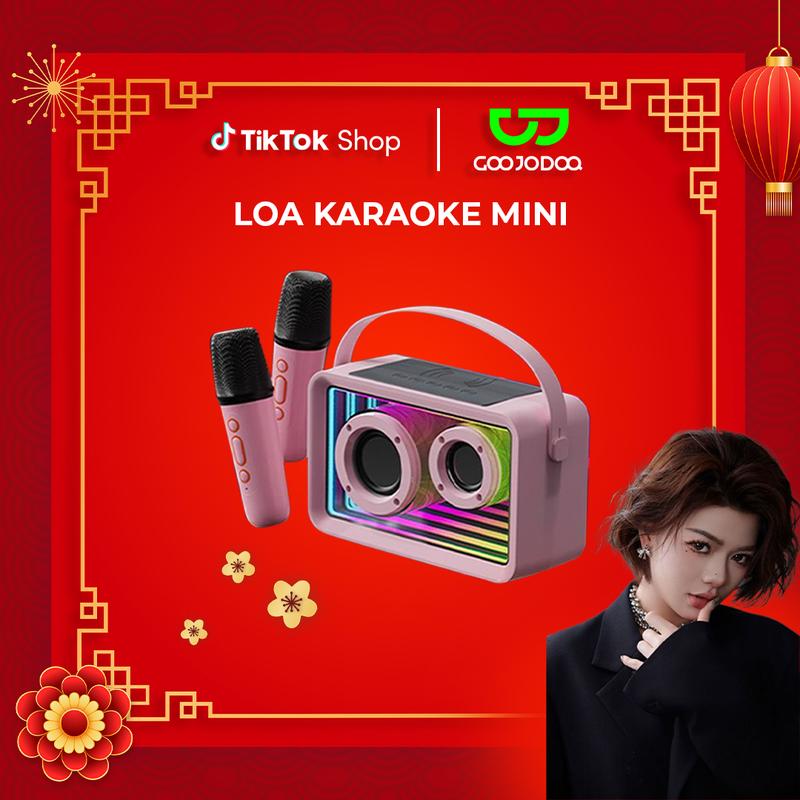 【GOOJODOQ&dauchinavlog Loa bluetooth mini karaoke kèm mic GOOJODOQ TWS Bluetooth 5.3 Hỗ trợ Thẻ TF ghép nối 4 chế độ giọng nói Bass cực mạnh Củ Loa Kem Nghe Nhạc