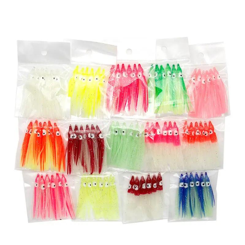 6pcs ánh sáng mềm váy bạch tuộc dụ dỗ 6 cm con cá ngừ bằng silicone váy con mực…