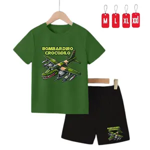 Stelan Kaos Anak Bombardiro Crocodilo (2-10 thn) Baju Anak