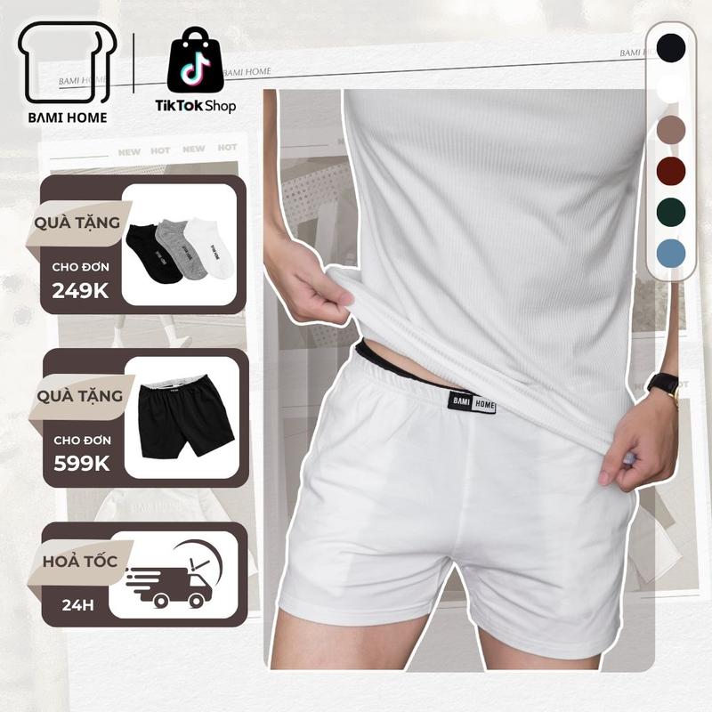 Quần đùi nam BAMIHOME, quần short, quần ngủ nam chất thun cotton thoáng mát, form Slim Fit QT4C01