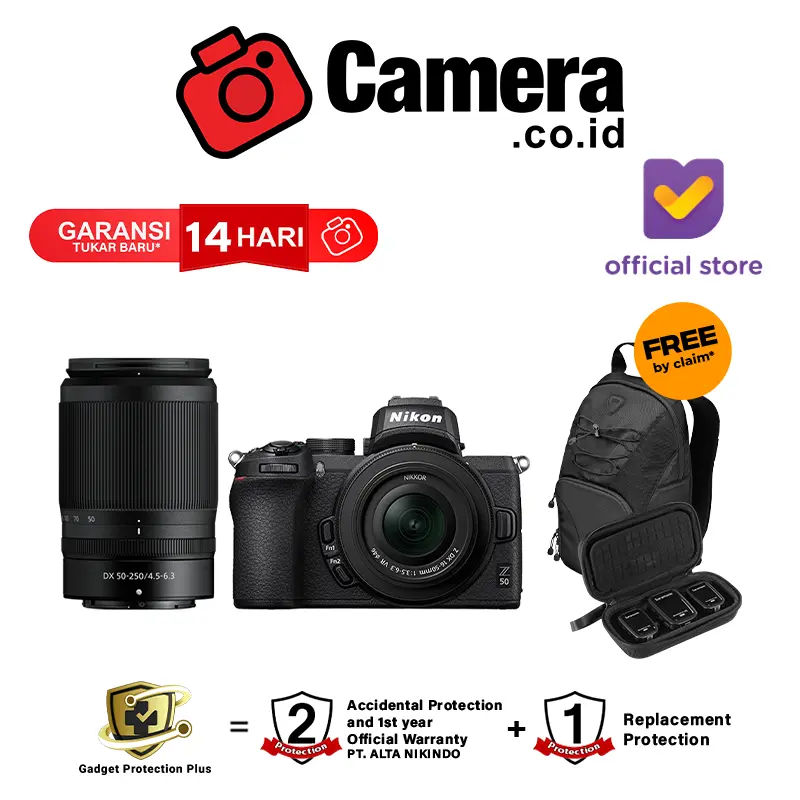 Nikon Z50 Kit 16-50mm +50-250mm lens - Kamera Mirrorless