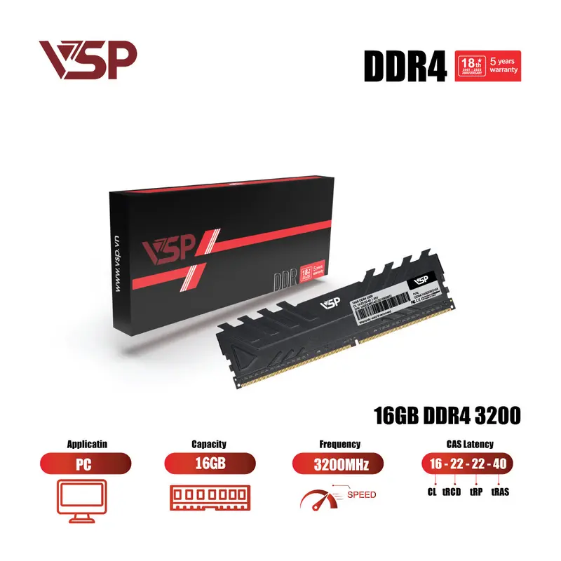 RAM VSP 16GB DDR4 3200MHz - HÀNG CHÍNH HÃNG BẢO HÀNH 5 NĂM | BigBuy360 - bigbuy360.vn RAM VSP 16GB DDR4 3200MHz - HÀNG CHÍNH HÃNG BẢO HÀNH 5 NĂM | BigBuy360 - bigbuy360.vn