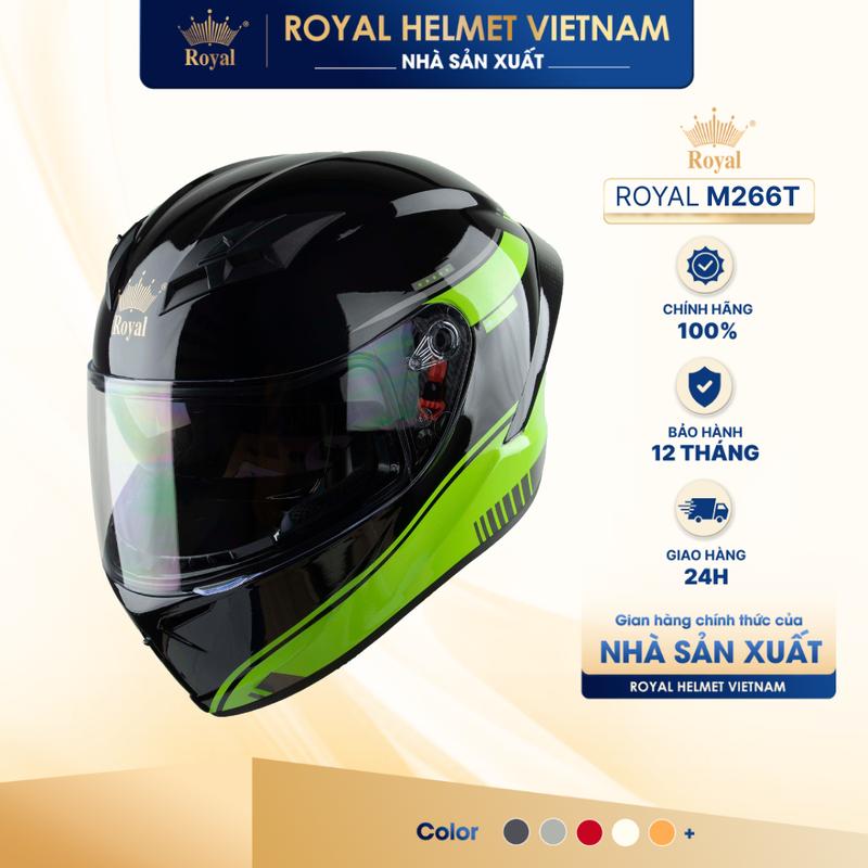   NHÀ SẢN XUẤT  Mũ Bảo Hiểm Fullface Royal M266 Tem 2 Kính Chính Hãng Nón Bảo Hiểm Đi Phượt Fullface Cao Cấp Cho Nam Nữ | Trực tiếp từ NSX 