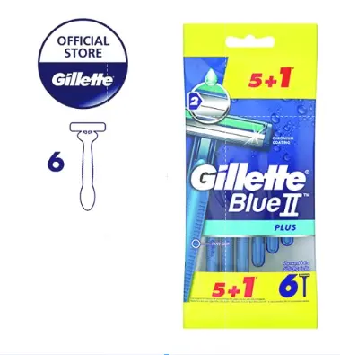 Gillette Blue 2 Plus Disposable Razor Blades 5+1 Free Handle