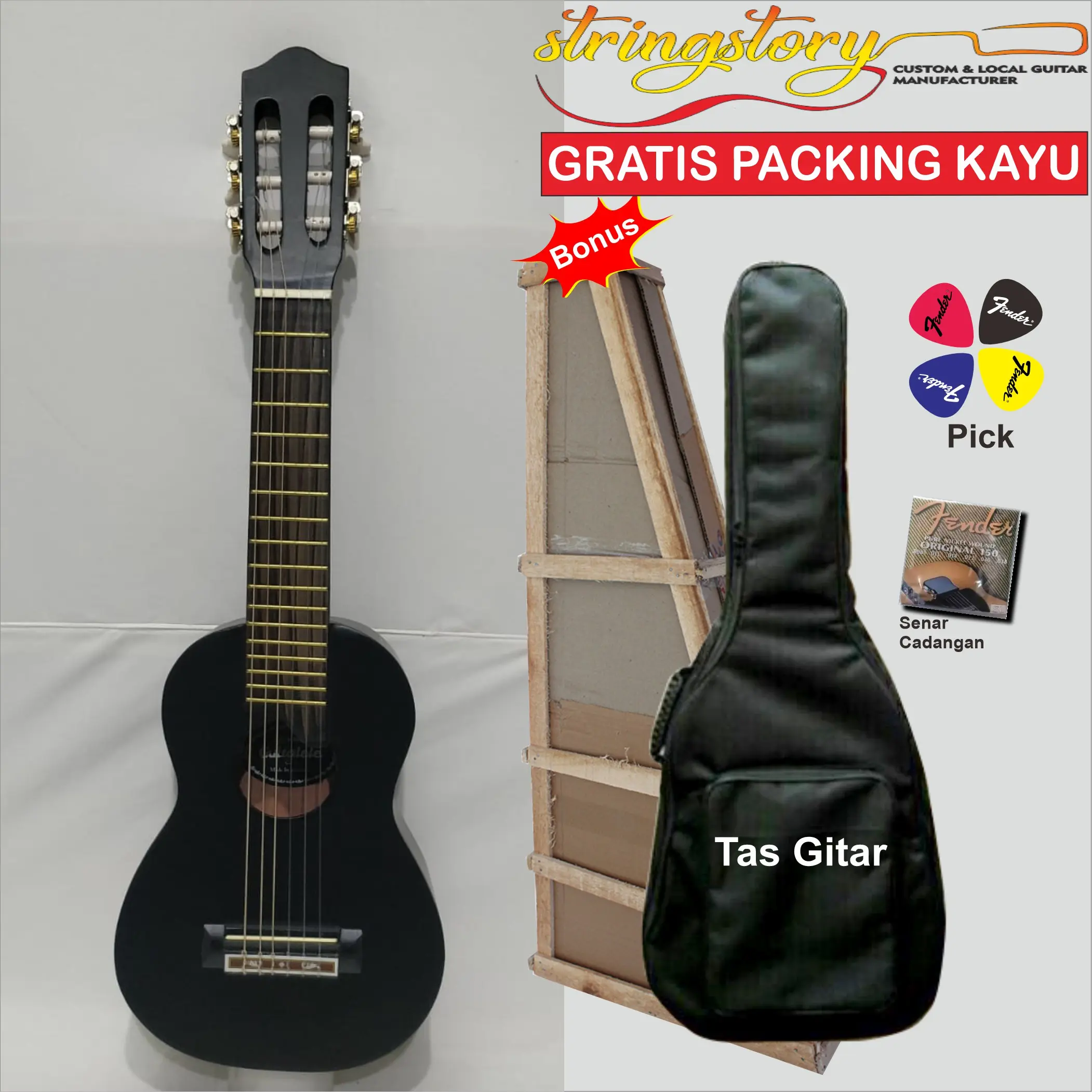 Gitarlele Gitarmini Elektrik Senar Nylon Murah Gratis Packing Kayu Original Stringstory Music