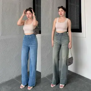 HIGHWAIST BAGGY LOOSE JEANS LIPAT BESAR / LEBAR - BAGGY JEANS WANITA LIPAT BESAR VINTAGE SOFT JEANS STRECH MELAR | VINTAGE