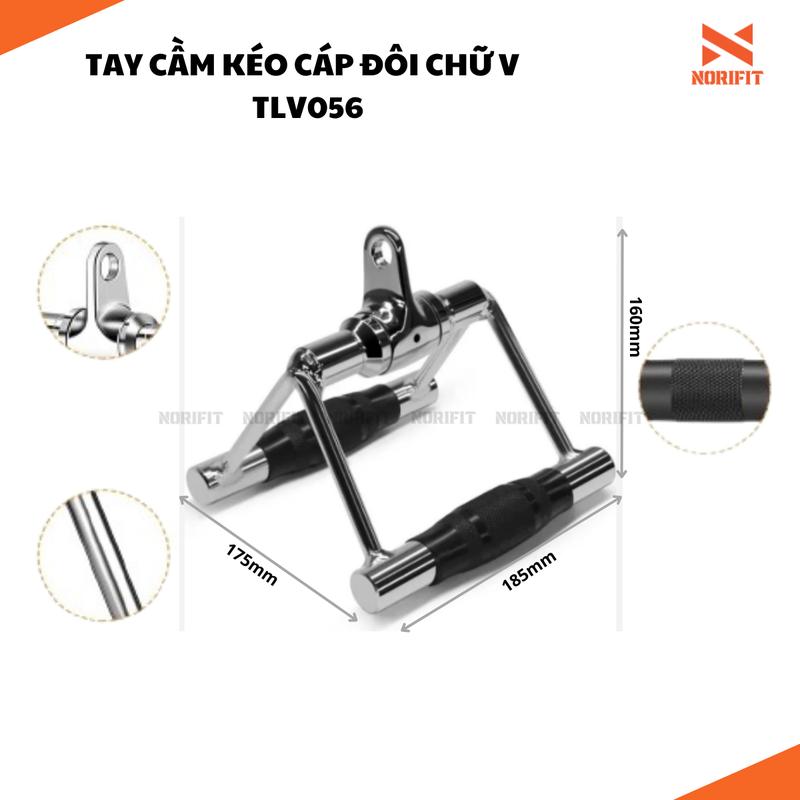 Tay Cầm Kéo Cáp Đôi Chữ V  Xoay 360 Độ Tập Xô Tập Bụng Đa Chức Năng Thiết Bị Tập Gym TLV056 5