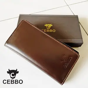 Dompet Panjang Bahan Kulit Sapi Model Papras Kulit Sapi PULL UP Kartu Uang