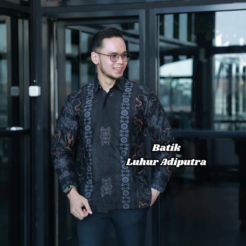 Etnik Abu Kemeja Batik Pria Lengan Panjang dan Pendek Katun Prima Premium Anak Muda S M L XL XXL 4L 5L Luhur Adiputra 0