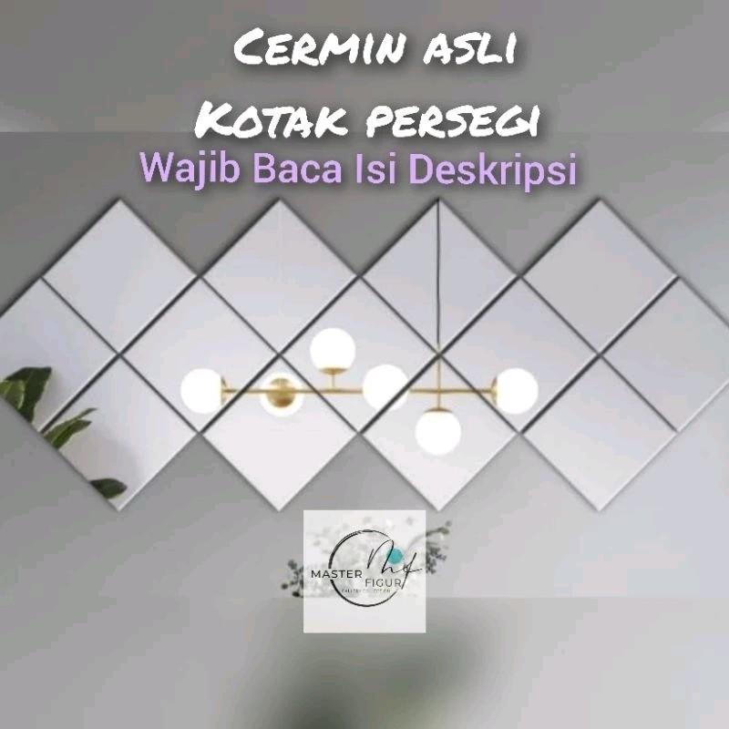 kaca cermin asli tanpa bingkai dekorasi 2 ukuran 15x15cm&20x20cm Dinding 0