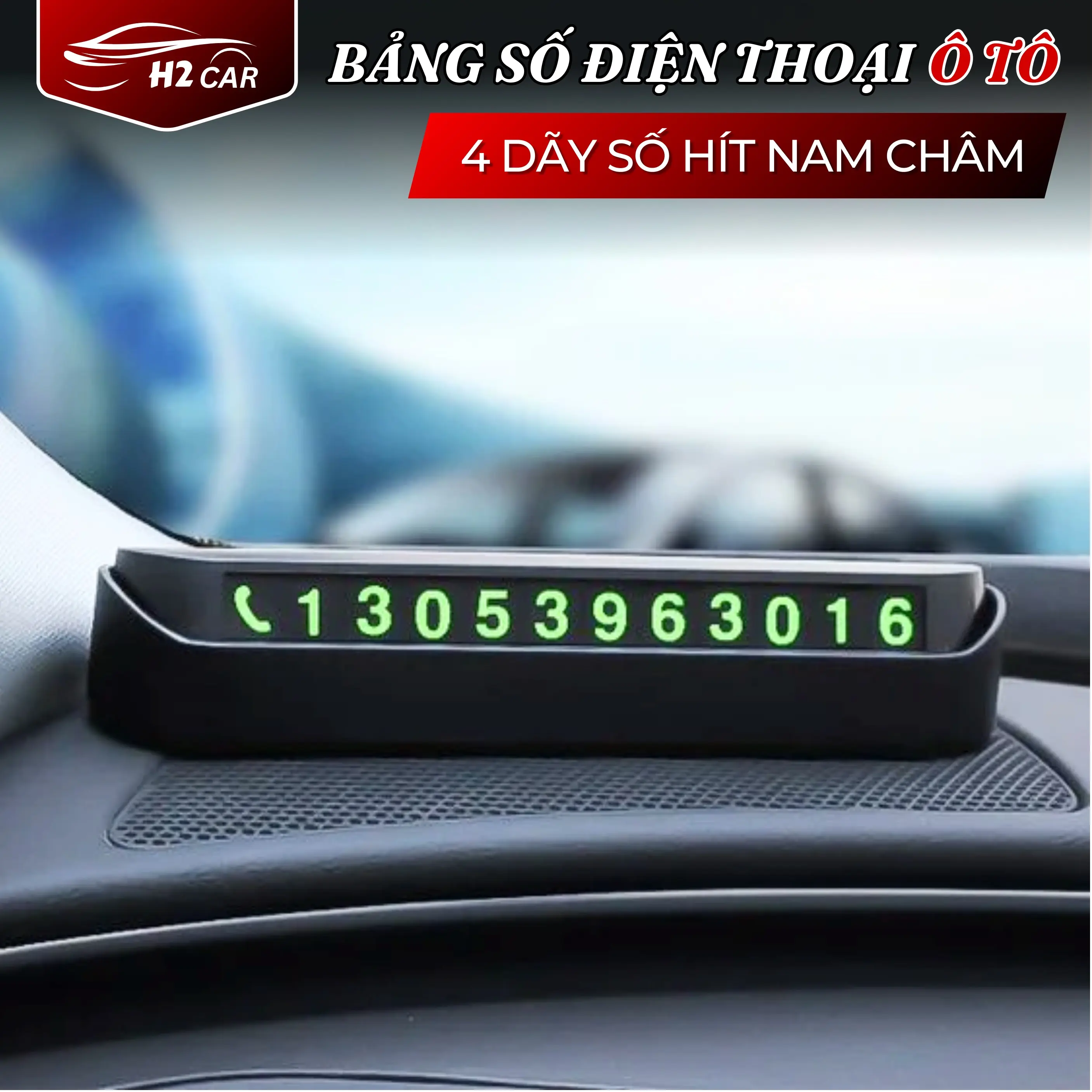 Bảng ghi số điện thoại trên xe hơi ô tô gắn taplo để lại thông tin liên hệ khi đỗ xe có khớp đóng mở, nhưa ABS cao cấp