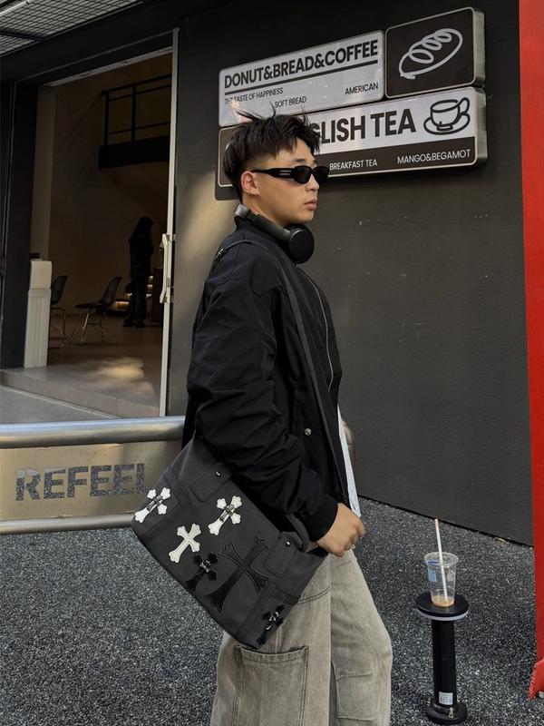 [Tặng Bandana] Túi Đeo Chéo Da Lộn Suede Deamos TS01 - Túi Duffle Chữ Thập Unisex Xách Tay Đi Học Đi Chơi