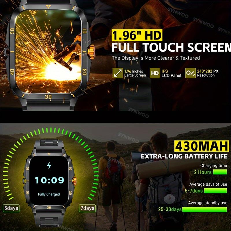 Senbono SmartWatch New Outdoor Sports Smart Watch For Men 1.96 Screen Blood Oxygen BT Call 430 MAH Battery Waterproof Smartwatch Man Reloj Hombre 4