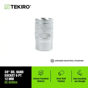 Tekiro 3/8 Inch Kunci Sock 6 Pt 12 Mm /Mata Sok / Anak Sok / Tools - Alat Perkakas