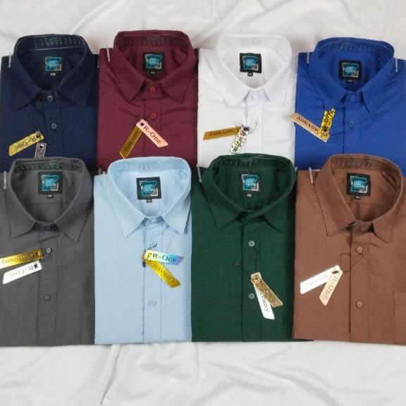 R-ONE CANVANY KEMEJA POLOS LENGAN PENDEK KEMEJA SANTRI KEMEJA KERJA KEMEJA FORMAL KEMEJA BAHAN KATUN 0