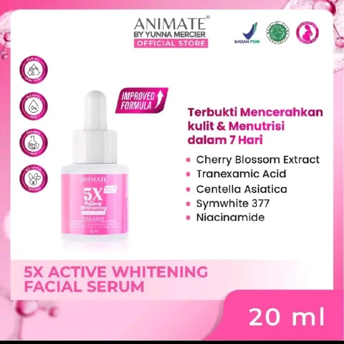 Animate 5X Active whitening facial serum 20 ml doktive approved
