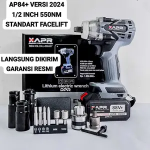 APR impact wrench type ap84+ 550nm baterai 88v standart fullset accecoris lxt 10cell/ ap84+