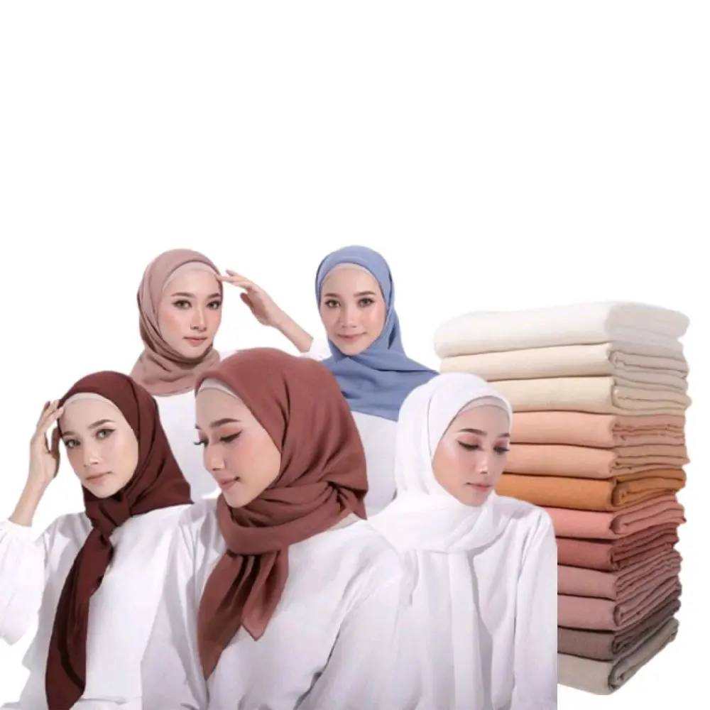 Kerudung segi empat Bella Square Premium / Hijab Persegi Polos / Jilbab Basic segiempat Polycotton Nyaman burgundy