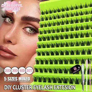 【COD】DIY Bulu Mata 120-160-200 kelompok 10 Baris Bulu Mata Length 10-13mm Palsu Comfortable Fake Eyelashes Bulumata Hitam Lem