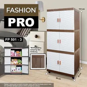 Fashion Pro 501 Susun 2 / 3 - Lemari Pakaian Baju Plastik - Kabinet Baju Awet Tahan Lama Berkualitas
