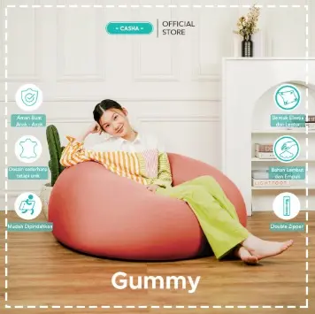 CASHA Bean Bag Gummy Sofa Furniture - Size Large Minimalis