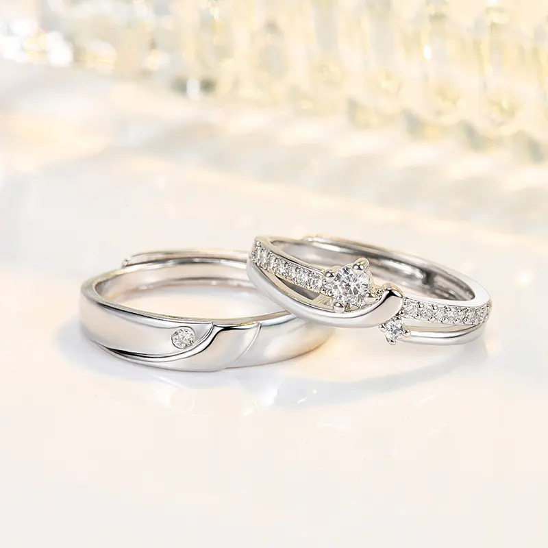 Asik & Co Bianca Cincin Couple Pasangan Titanium Silver Adjustbale Hadiah Pasangan Wanita Laki Laki Rings