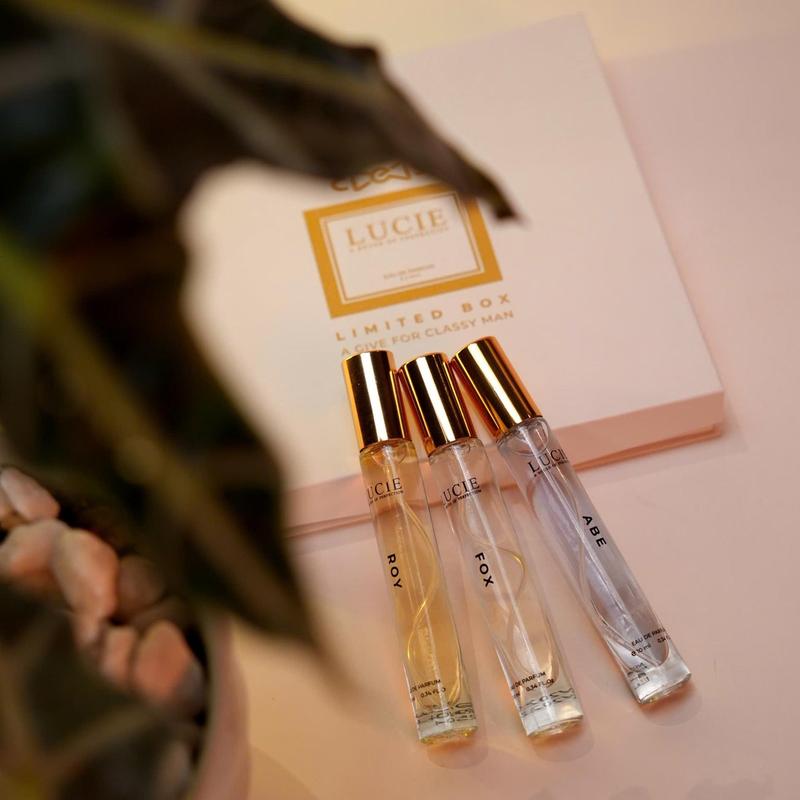 Set hộp 3 chai nước hoa nam Lucie Luxury Lãng tử Phong Trần Gây thương nhớ lưu hương 6-8 tiếng dung tích 10ml 1 chai