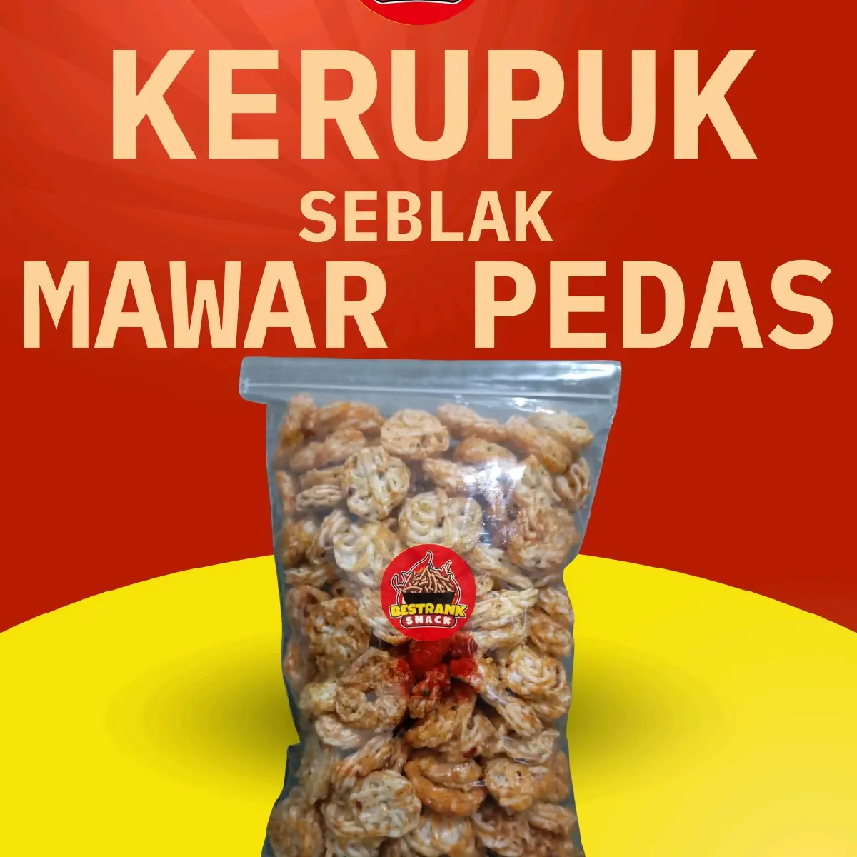 Kerupuk Seblak Mawar Pedas 500 Gram Snacks Food - Cemilan, Kering, Krupuk