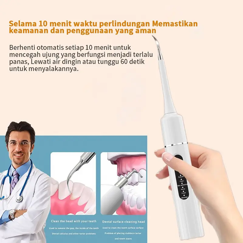 Electric Toothbrush Alat pembersih karang gigi sendiri Cerdas Ultrasonic Scaling Menghilangkan plak karang gigi Pembersih gigi elektrik 2 IN 1 Tool Dental Scaler Ultrasonic Toothbrush Portable / Tartar Remover Tool / Tooth Cleane /Alat Pembersih Plak Gigi 5