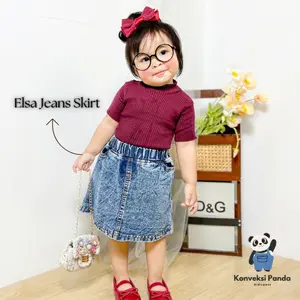 Rok Anak Perempuan Jeans Icewash Elsa - Model Terbaru, Warna Cerah, Nyaman Dipakai Fashion
