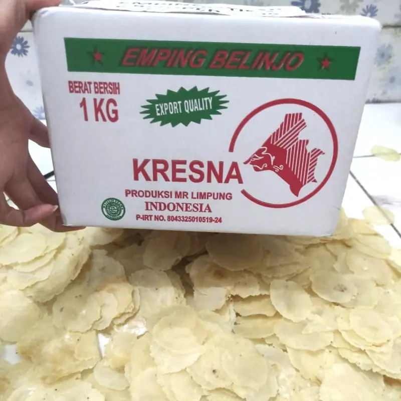 Emping Melinjo tipis Mentah 500 gra  kering siap goreng - Bahan Berkualitas Tinggi - Kemasan Praktis Carton - Food Snack 1
