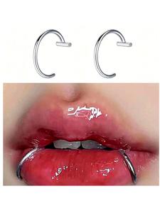 2個セット フェイクノーズリップリング フェイククリップオン ノーピアス ヘリックスカートリッジ エアクラフトフェイクボディジュエリー 男女兼用