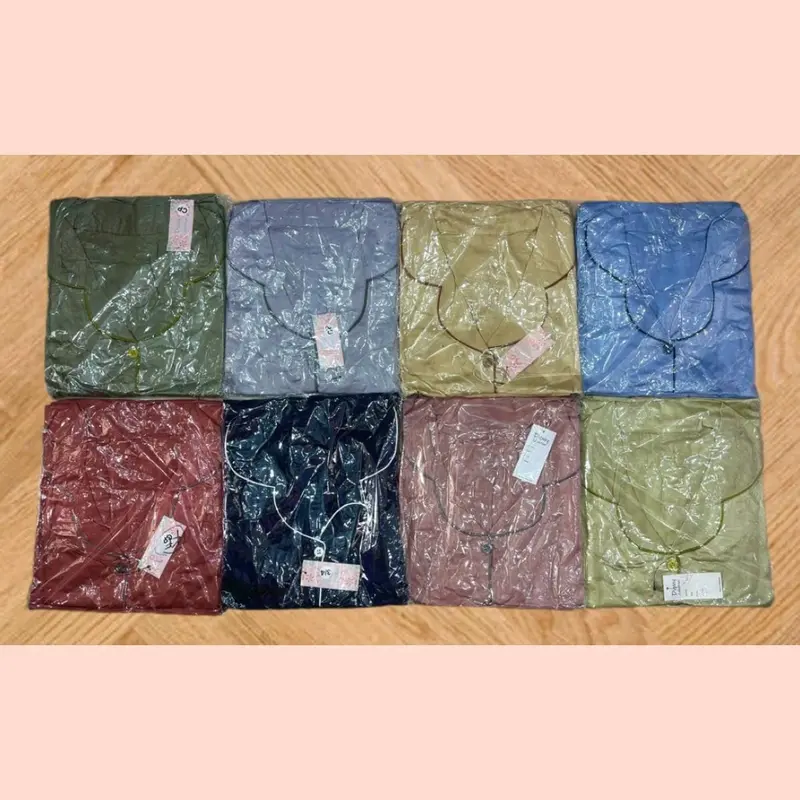 Piyama Silky Polos Rayon Twill Lengan Panjang Celana Panjang Full Kancing 5