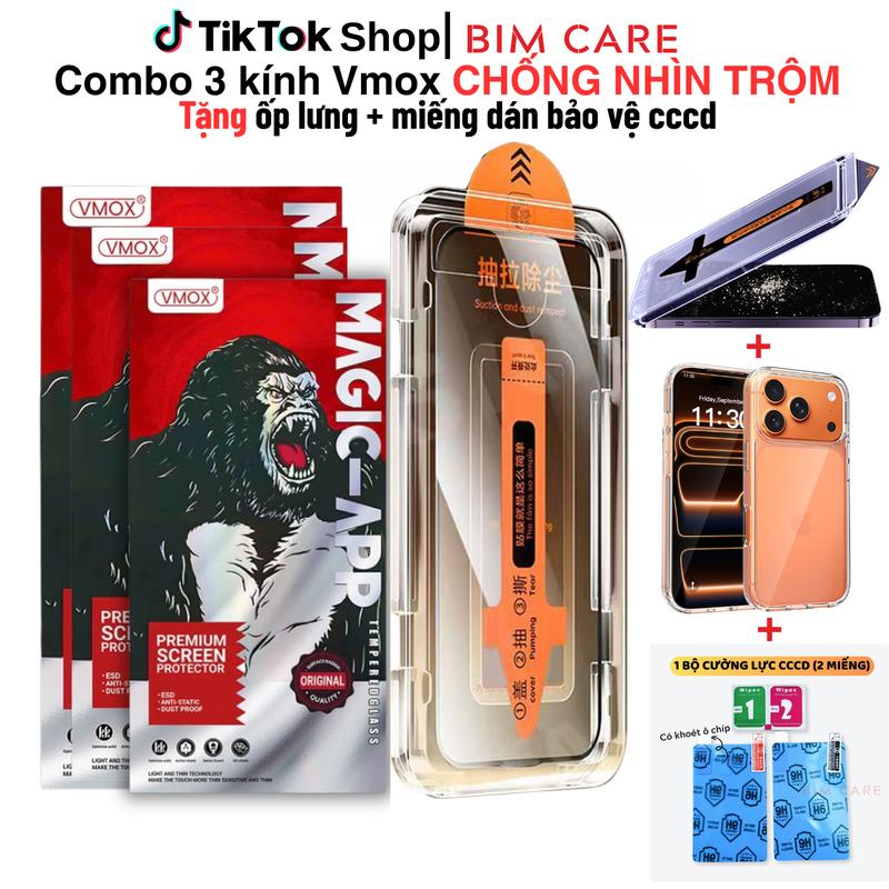   TỰ RÚT BỤI  Kính cường lực Kingkong VMOX chống nhìn trộm có khung tự dán tại nhà Tặng kèm 1 bộ cường lực CCCD 30K 1 ốp lưng trong 30K  BIMCARE Phone Kem 