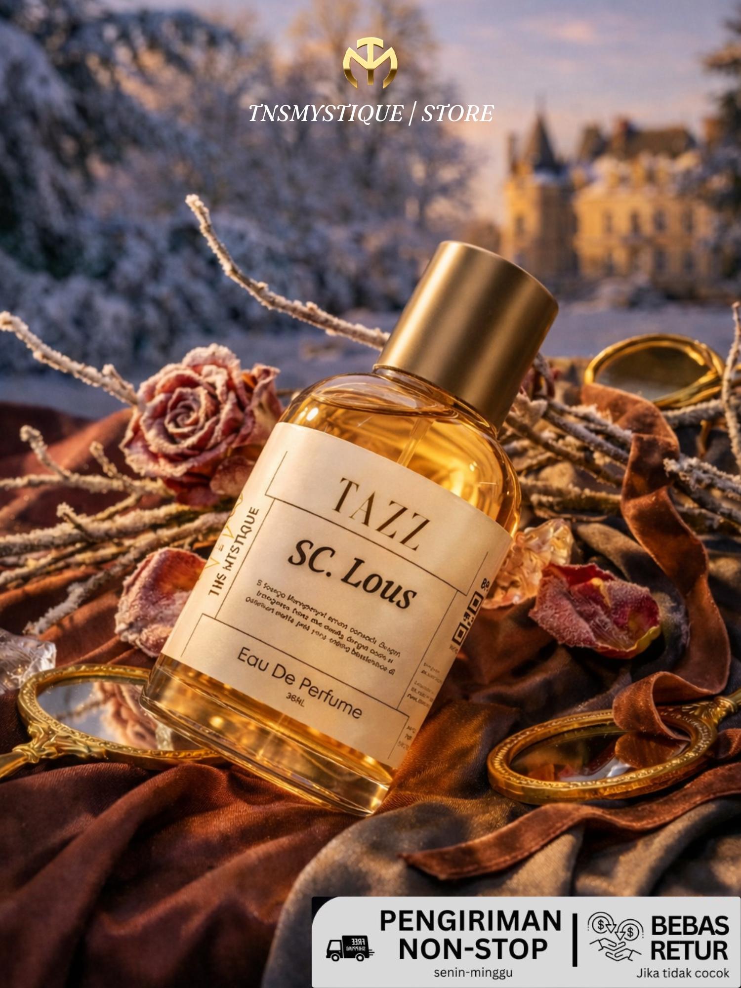 TNSMYSTIQUE TAZZ Parfum SC Lous Minyak wangi tahan lama - Eau De Parfum Aroma Fresh manis lembut Bersertifikat BPOM TNSMYSTIQUE TAZZ Parfum SC Lous Minyak wangi tahan lama - Eau De Parfum Aroma Fresh manis lembut Bersertifikat BPOM