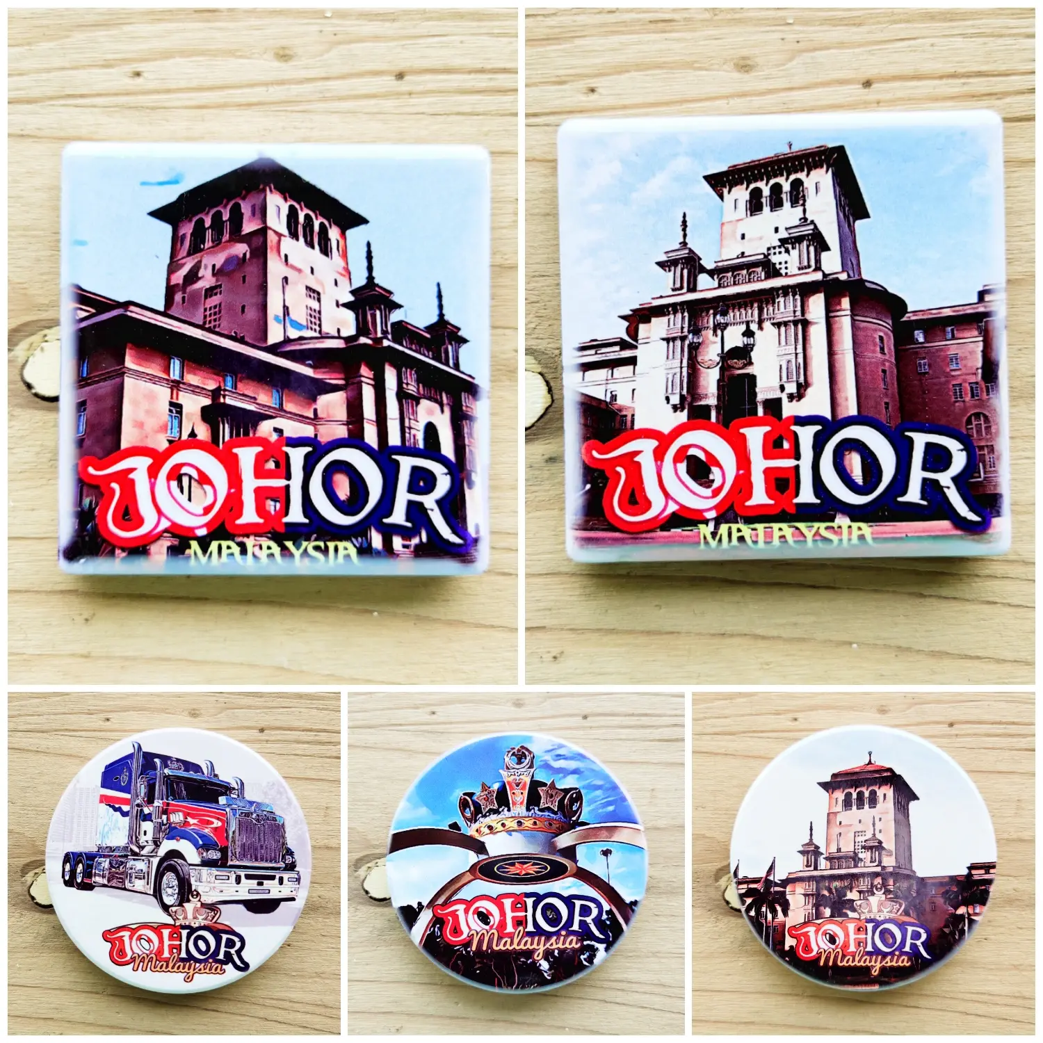 Fridge Magnet Ceramic Johor Souvenir Cenderahati Deko Hadiah Kulkas JDT