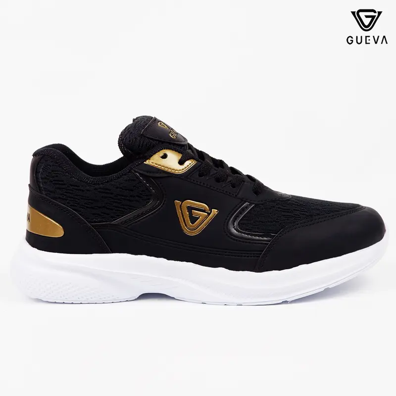 GUEVA-021-Sepatu Sneakers Casual Pria Wanita shoes putih Hitam Snekers Black 3
