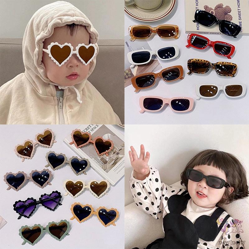 Kính Râm Trẻ Em, Hình Vuông, Thời Trang, Khung Trái Tim, Chống Tia Cực Tím, Thích Hợp Cho Bé Trai Và Bé Gái, Đi Biển Ngoài Trời, Kính Mắt, Độ Tuổi: 2-7Y 1