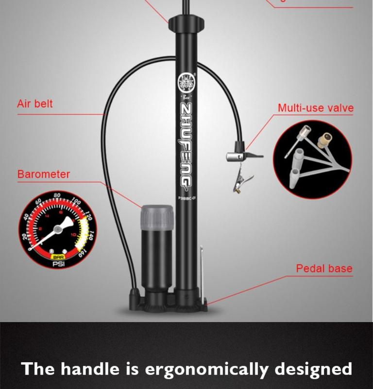 Product Introduction of SG Fast DeliveryBicycle Floor Air Pump With 160PSI Gauge  High Pressure  Cycling Bike Air Pump Inflator Road Bike Cycling Air Pump Tire Ball Inflator Alloy 5