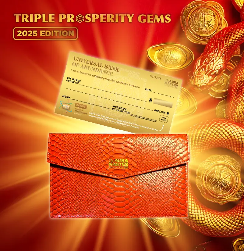 2025 Triple Prosperity Gems [QuantumEasy] Good Luck Magnet, Negativity Banisher & Obstacle Remover for 2025