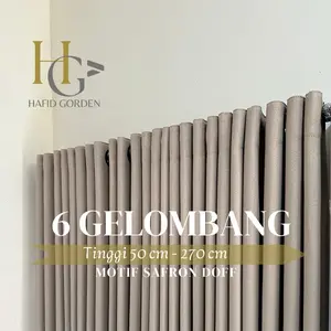 [ KHUSUS 6 GELOMBANG ] GORDEN MINIMALIS 6 GELOMBANG POLOS MOTIF SAFRON TIMBUL GORDEN BLACKOUT JENDELA MINIMALIS MEWAH ELEGAN PINTU JENDELA PINTU TALI TIRAI CURTAIN
