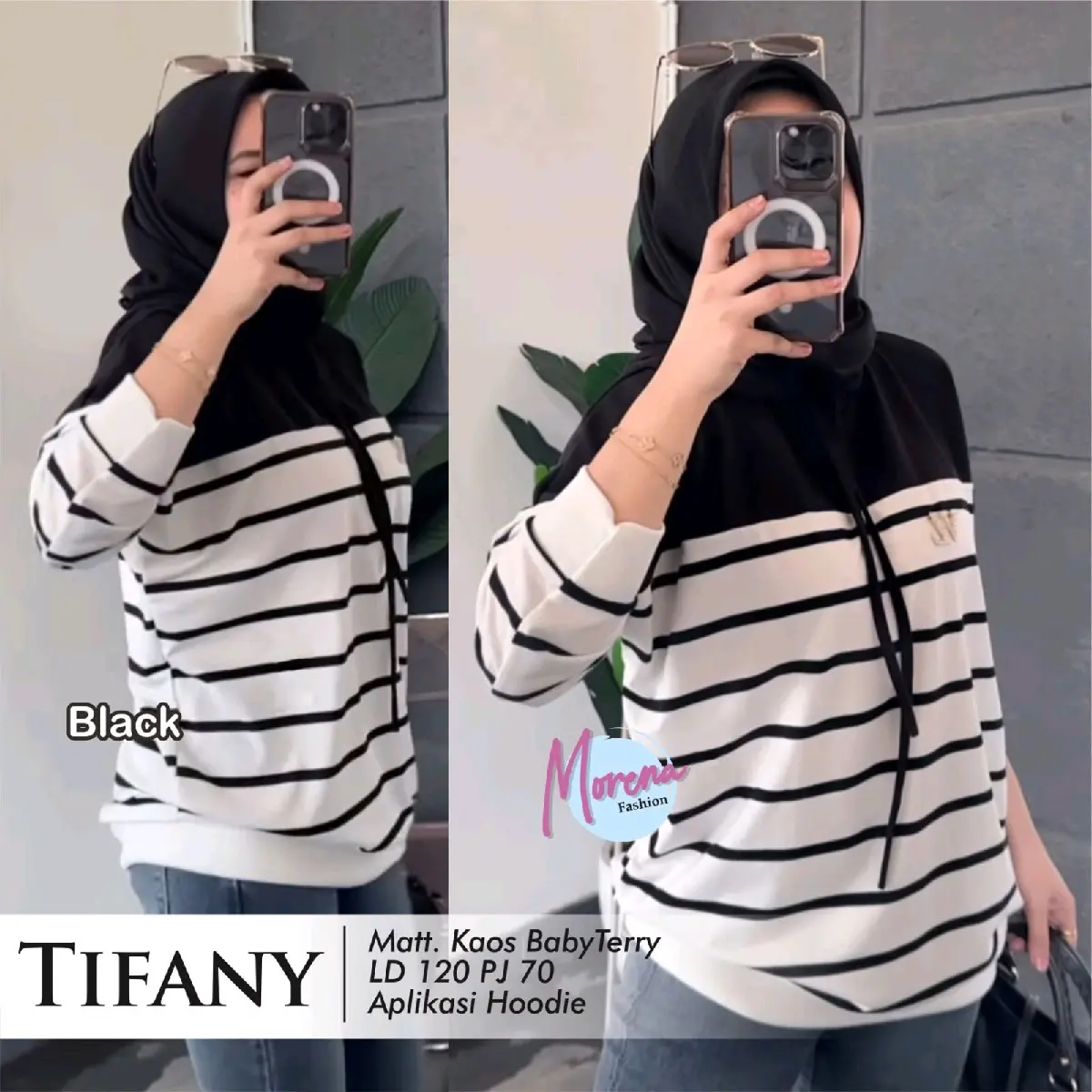 Tifany Mina #2 blouse wanita jumbo by morena LD 120 cm bahan babyterry
