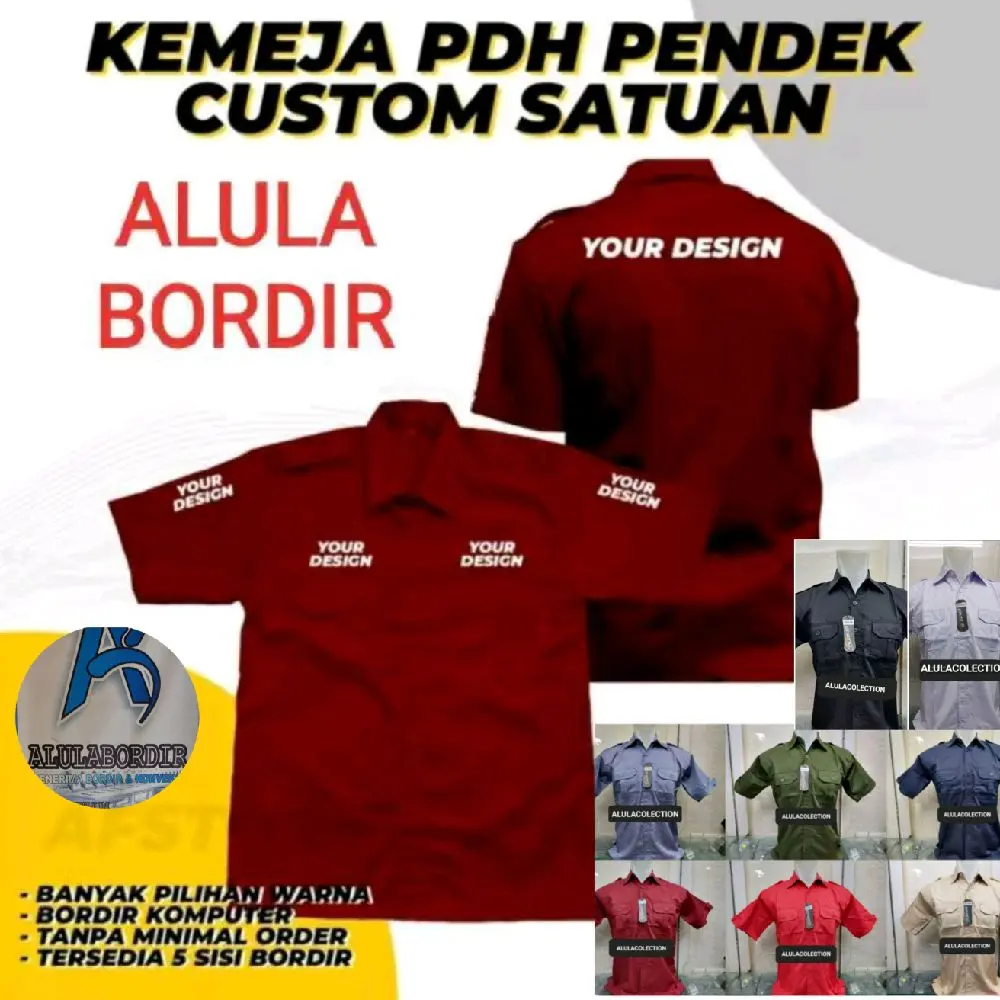 workshirt Kemeja Bordir custom satuan Bordir Suka-suka / Seragam custom Bordir