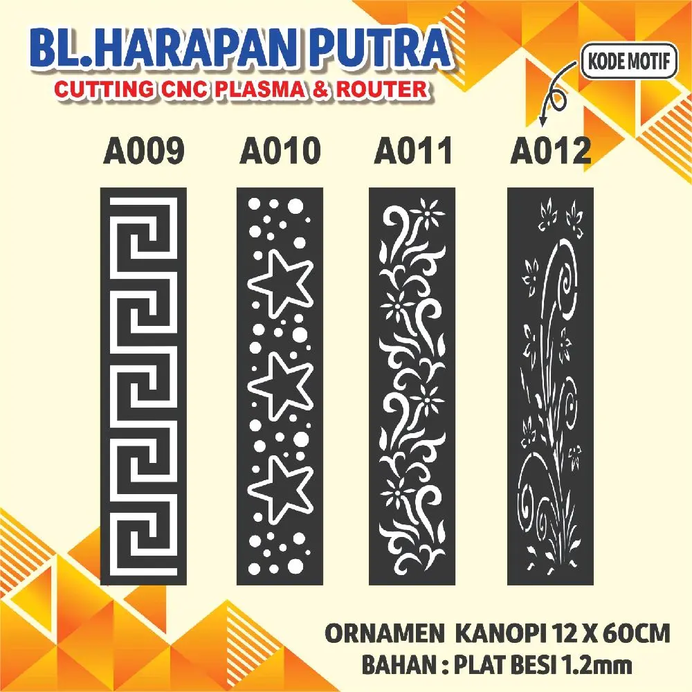 ORNAMEN PAGAR DAN KANOPI PLAT BESI