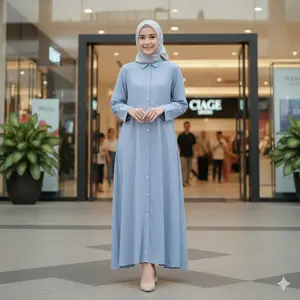 PRODUK LOKAL - Emma Dress Gamis Muslim Bahan Mikro salur Nyaman Bumil & Busui Friendly